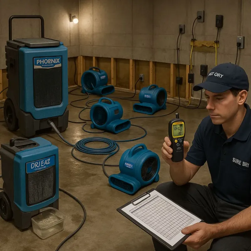 Structural Drying and Dehumidification process in Lagrange, OH